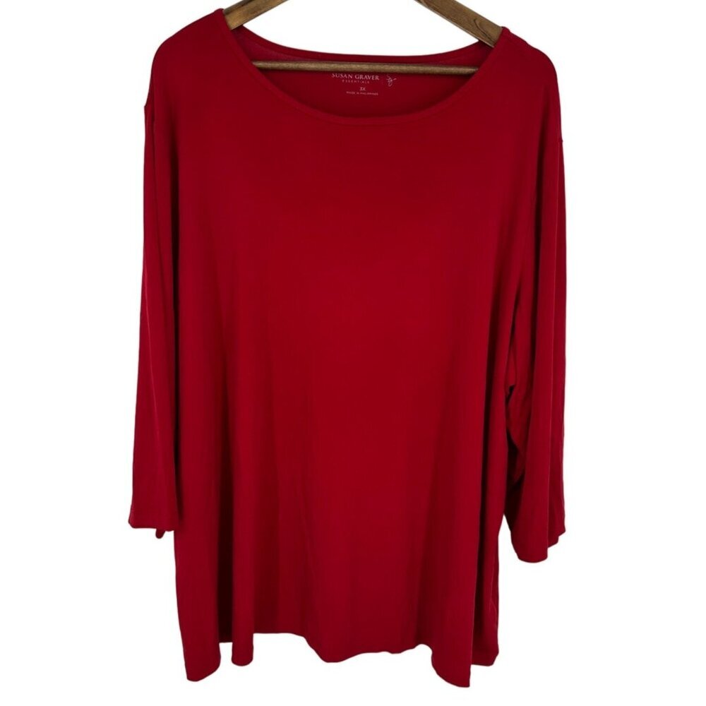 Susan Graver Long Sleeve Round Neck Tunic Size 3X